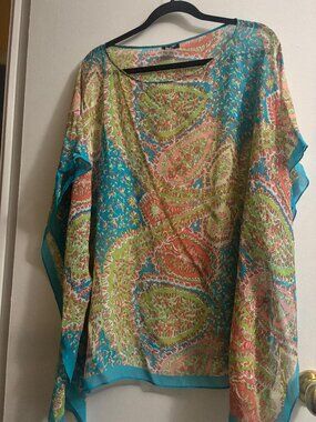 Boho silk kaftan-style top from Talbots